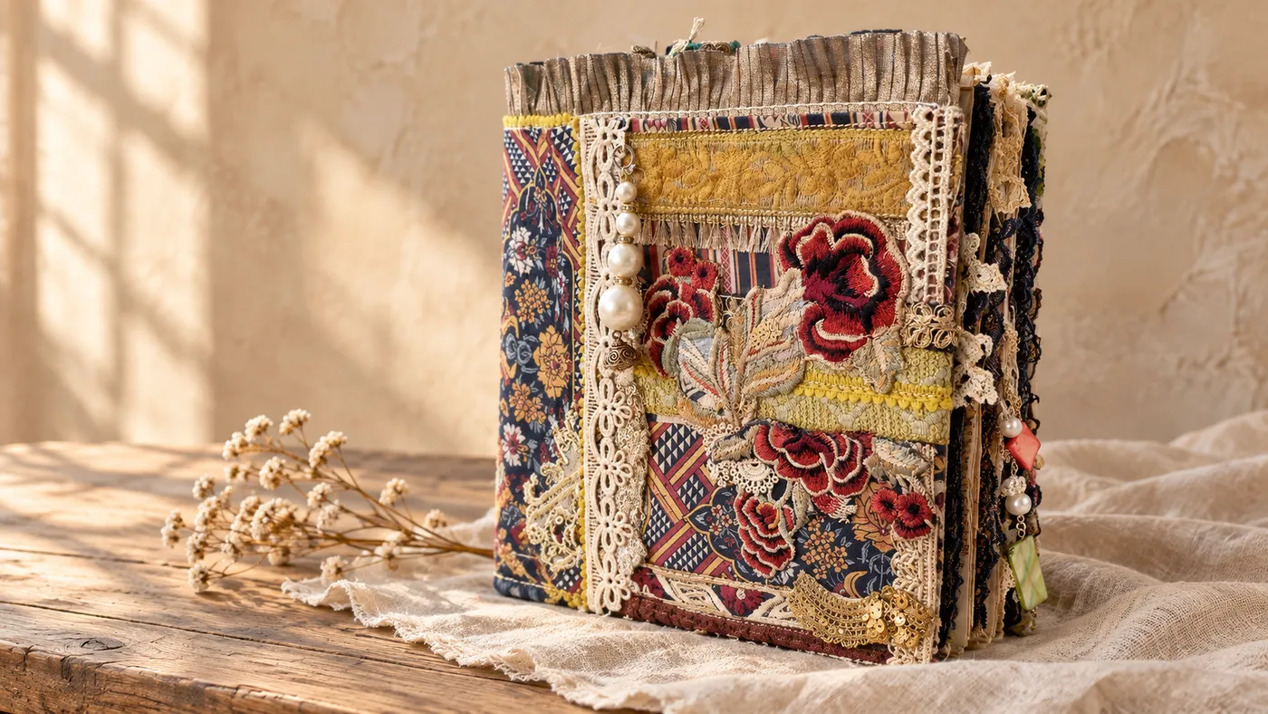 The Fabric Lapbook Journal, a handmade journal by Trinketz