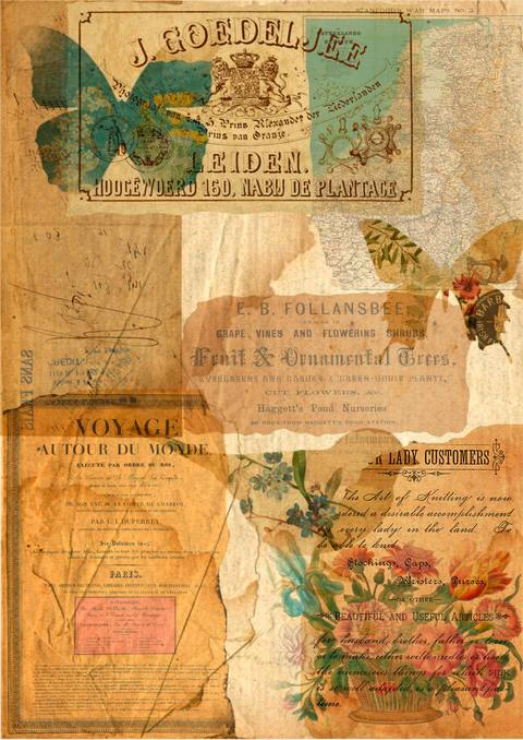 Free A4 junk journal collage sheet 5