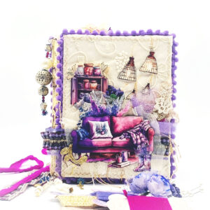 Purple vintage aesthetics handmade junk journal