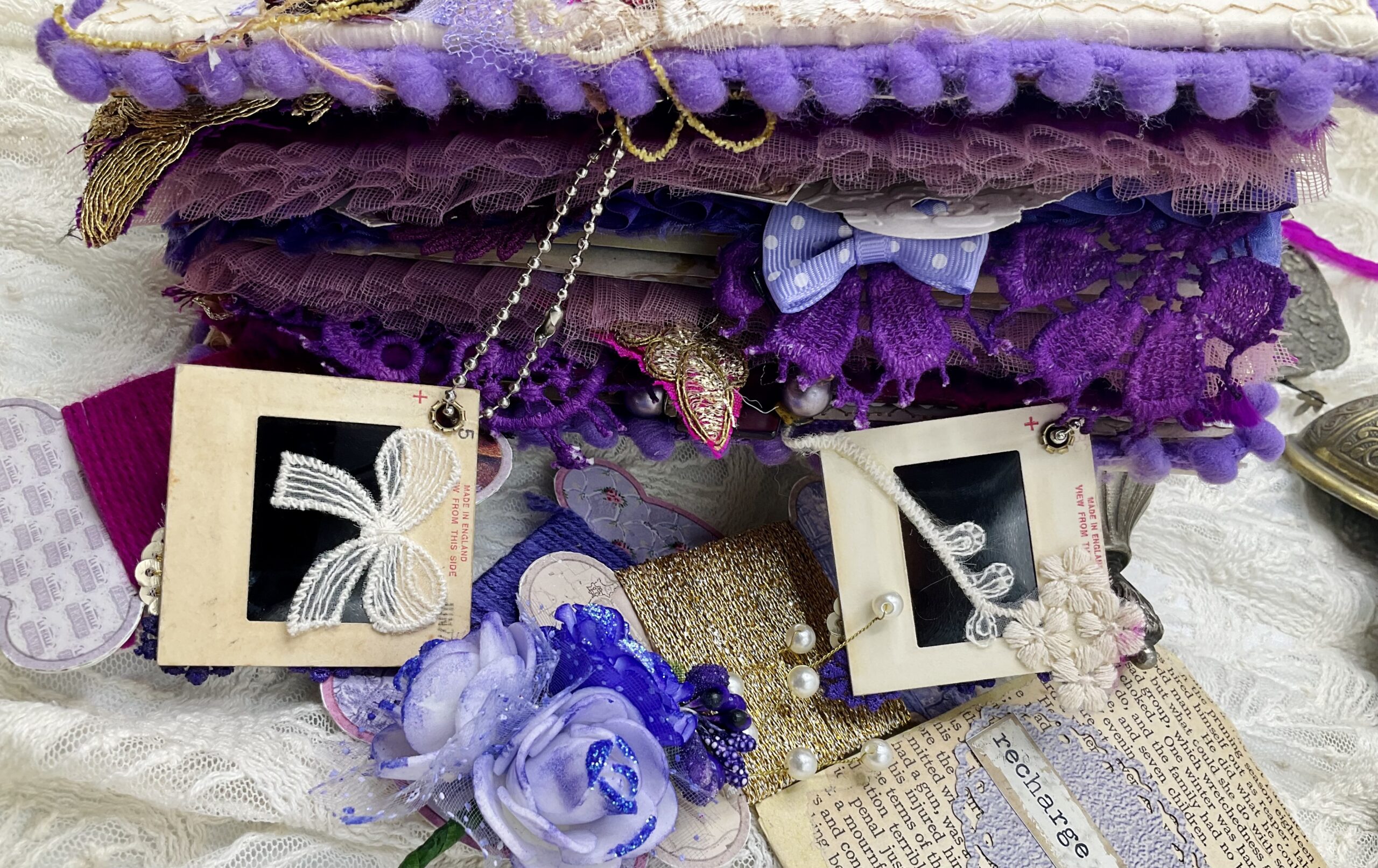 Purple vintage aesthetics handmade junk journal - Image 6