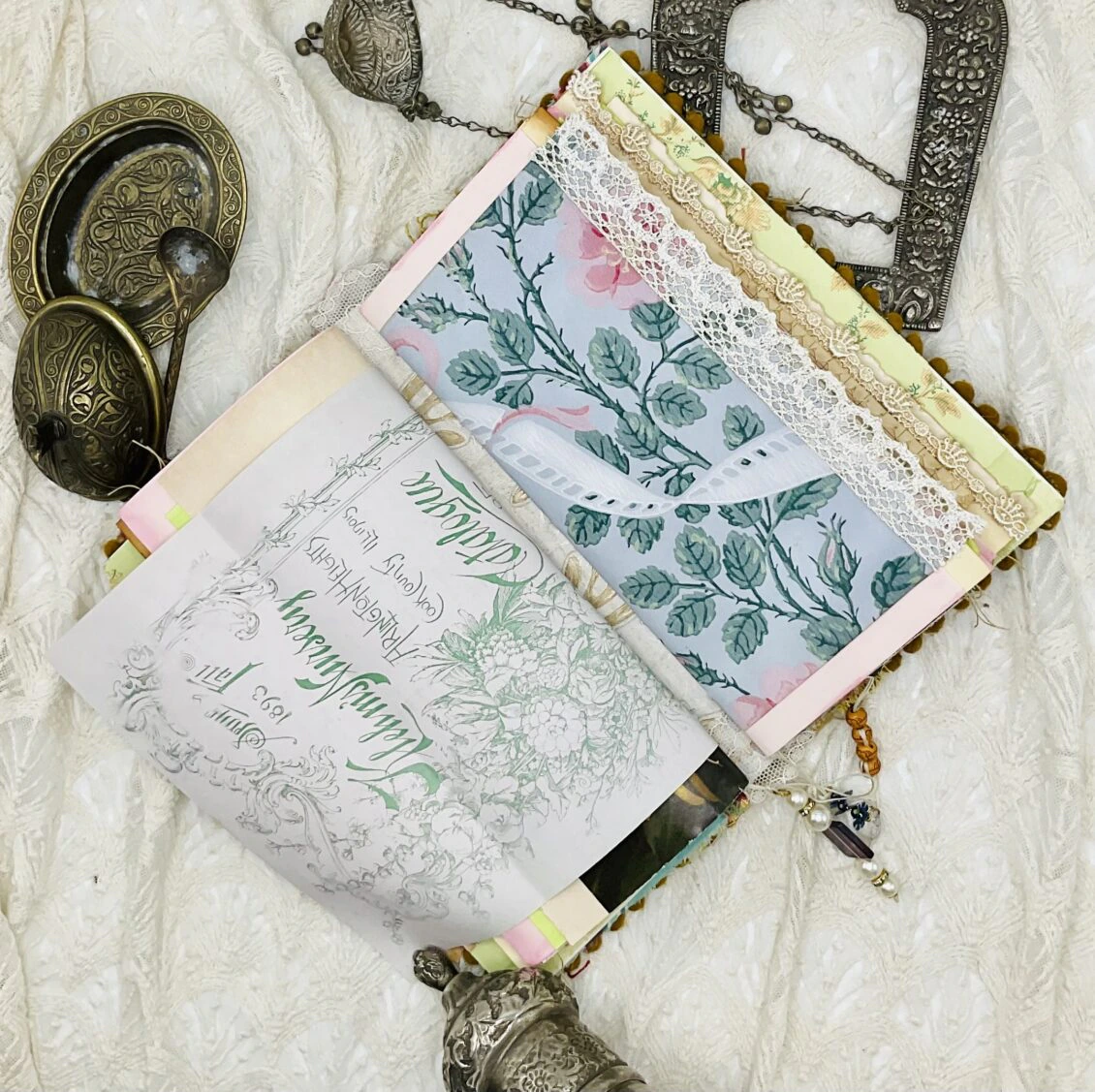 One-of-a-Kind Boho-Style Journal with Traditional Pakistani Embroidery and Vintage Papers - Image 6