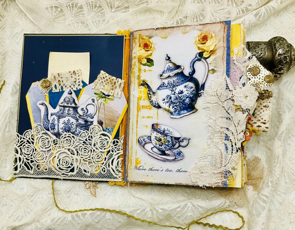 Chinoiserie-Inspired Junk Journal | Vintage Floral Elegance - Image 13