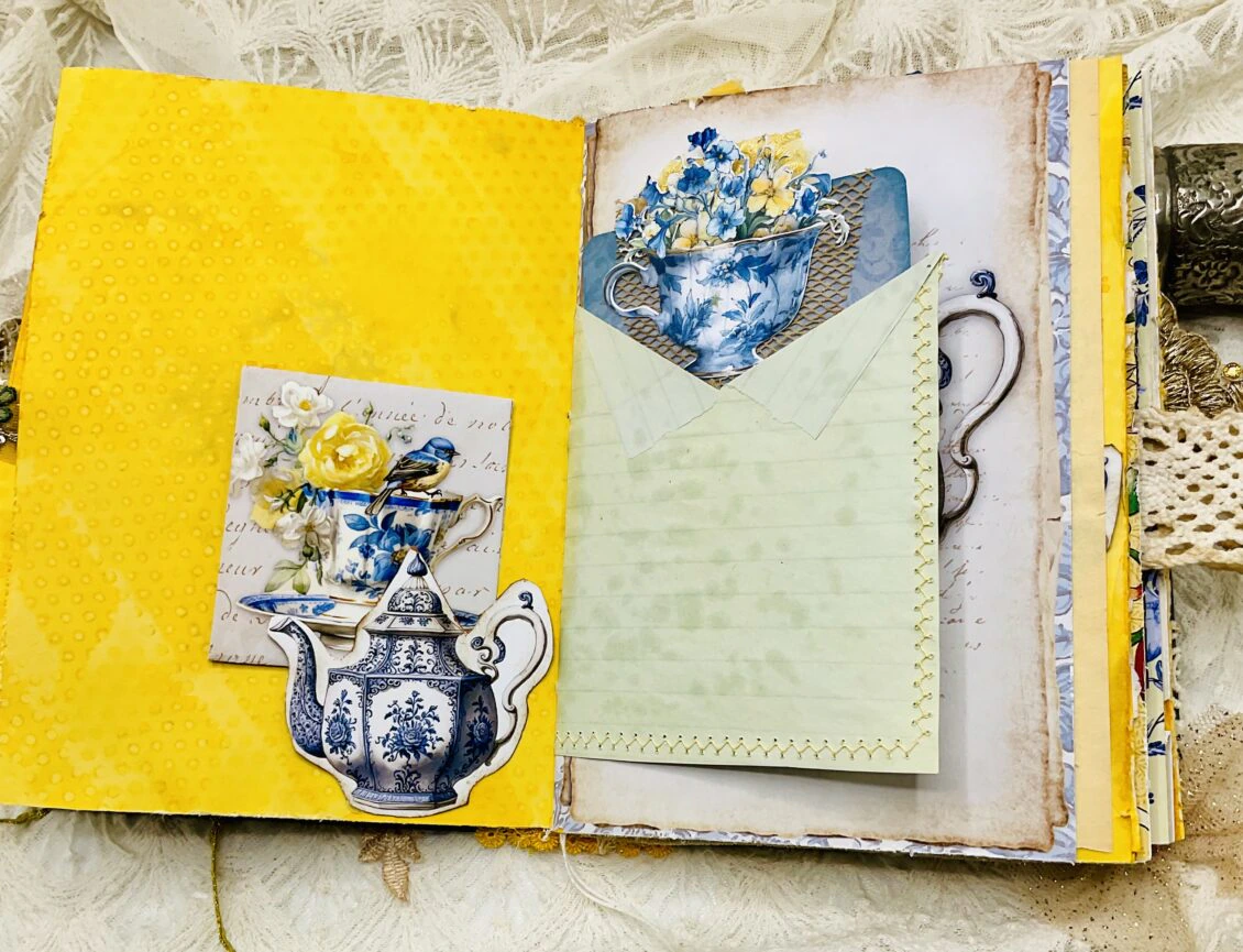 Chinoiserie-Inspired Junk Journal | Vintage Floral Elegance - Image 14