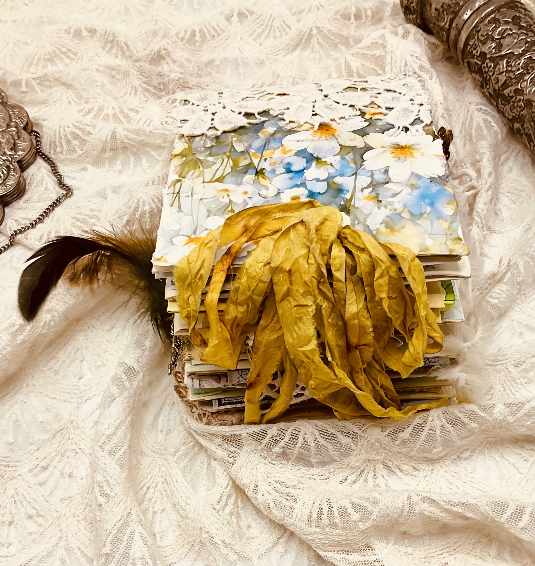Collection of botanical ephemera used in Seed Packet Junk Journal — tags, cards, and floral illustrations