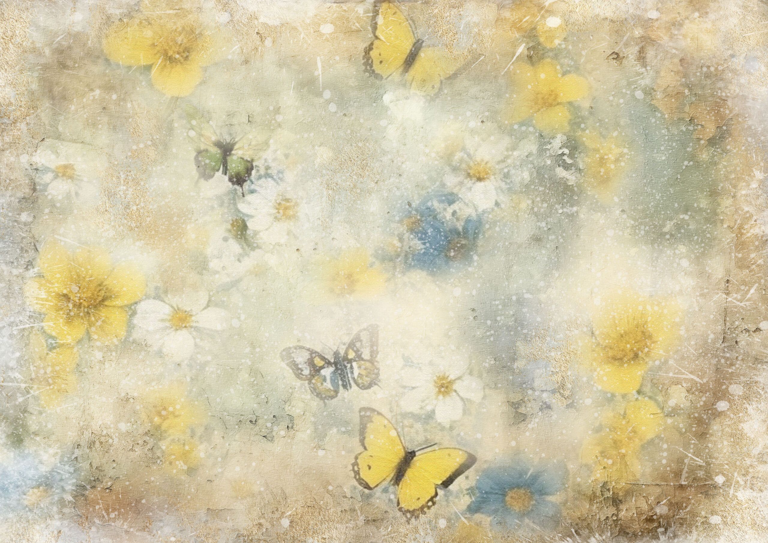 Tea-dyed paper and vintage craft supplies