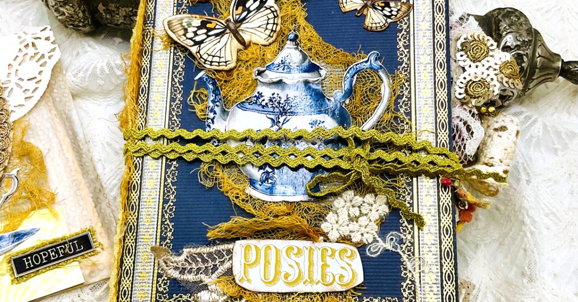How I Made a Chinoiserie Inspired Junk Journal — handmade vintage journal with tea-dyed papers