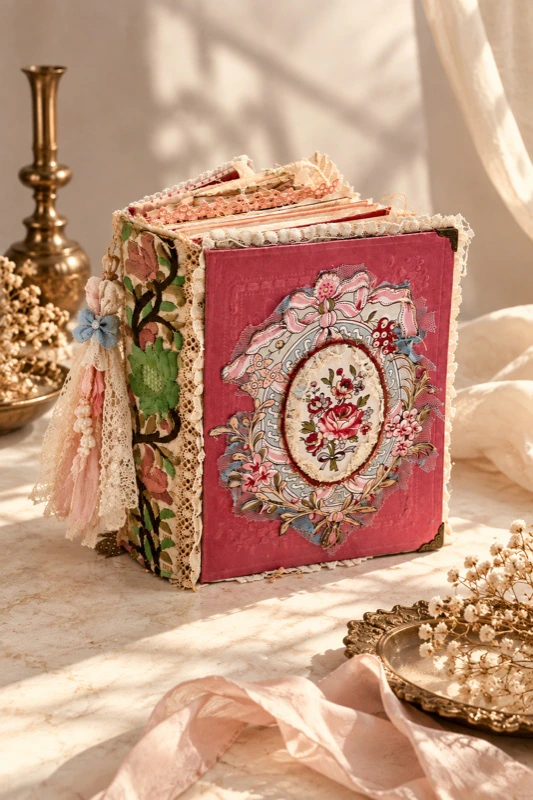 Book of Ritz handmade vintage junk journal with interactive pockets and removable signatures