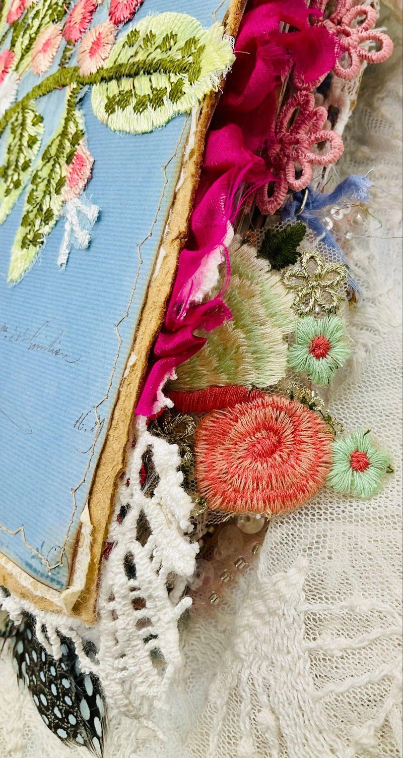 Aqua floral inspiration for junk journal design