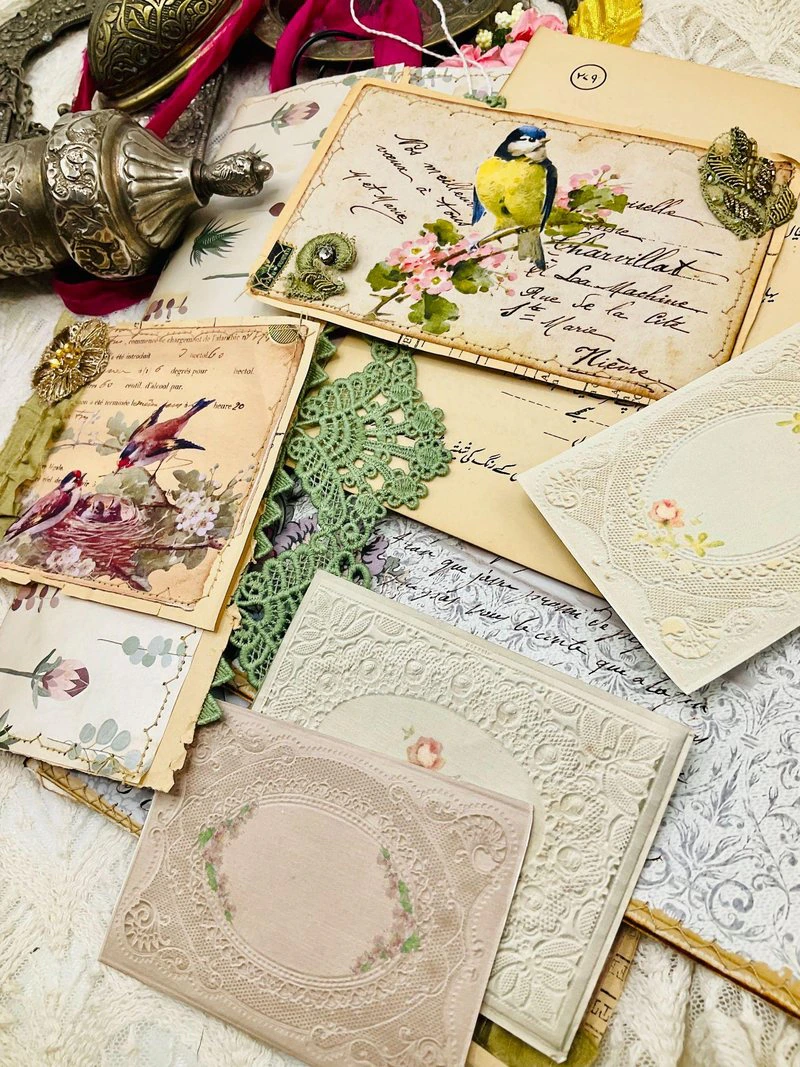 Vintage ephemera and journal cards