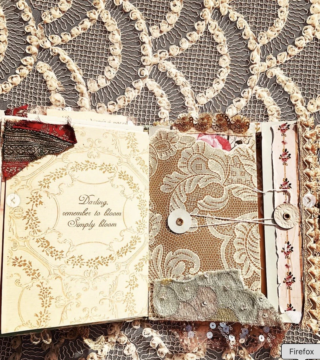 Envelope pocket and hidden detail inside the vintage blue envelope junk journal